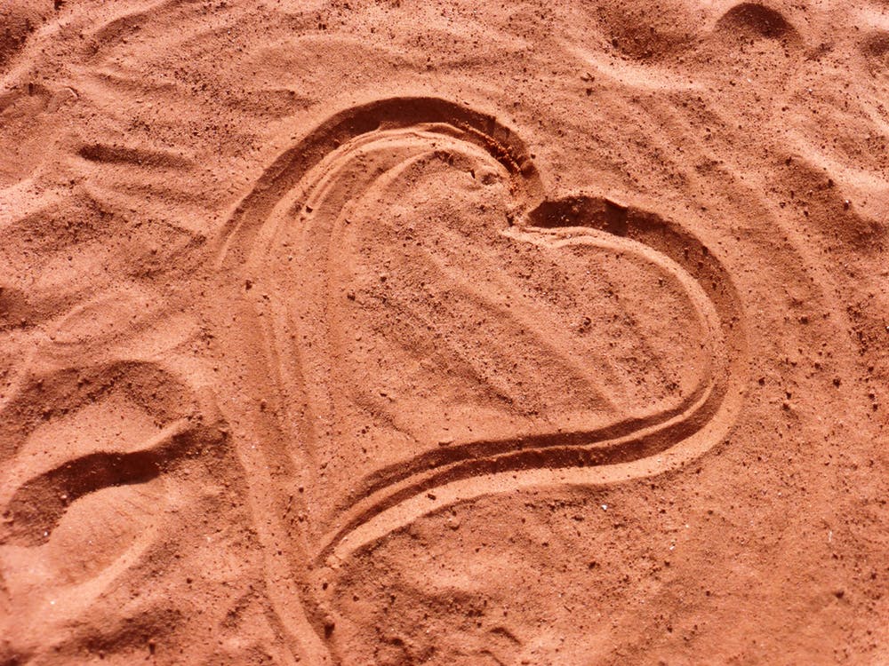 heart in the sand - world heart day